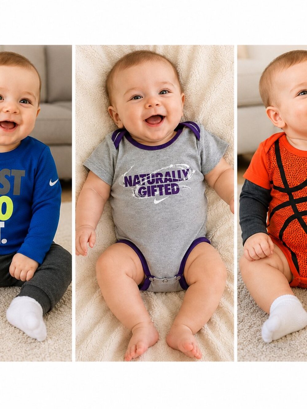 Nike Infant 3-Piece Outfit Bundle (3–6 Months) | Dri-FIT & Bodysuits